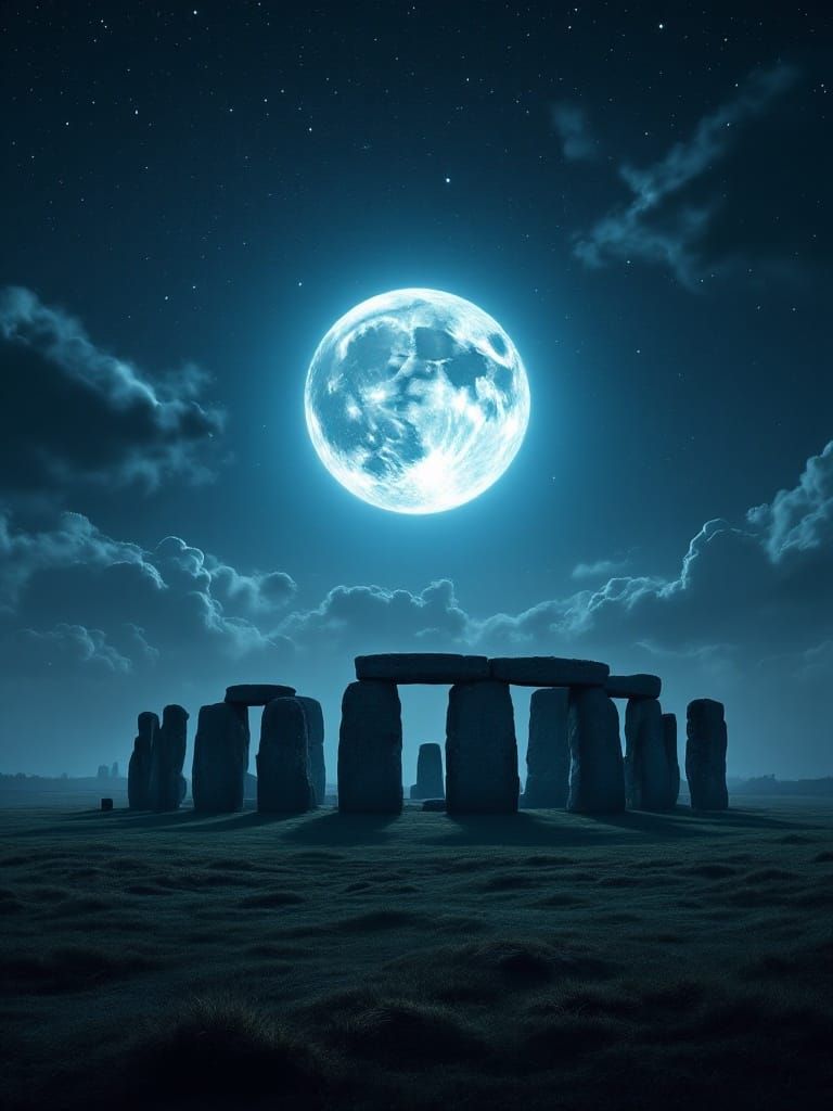 Epic Nighttime Illumination of Stonehenge