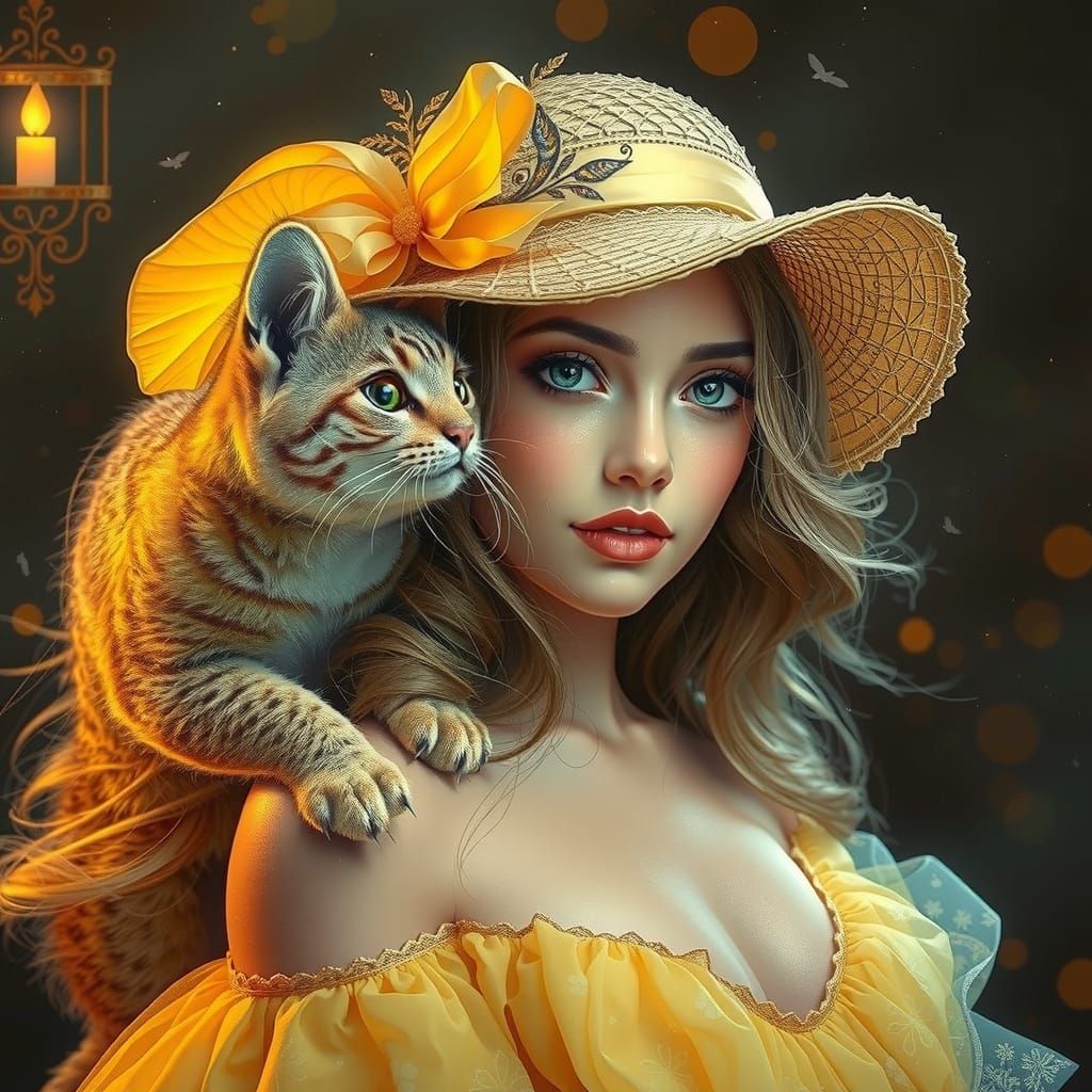 Ethereal Fantasy Girl with Fierce Companion