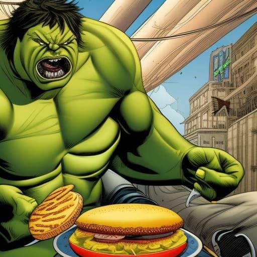 Hulk's Hamburger: Comic Book Art