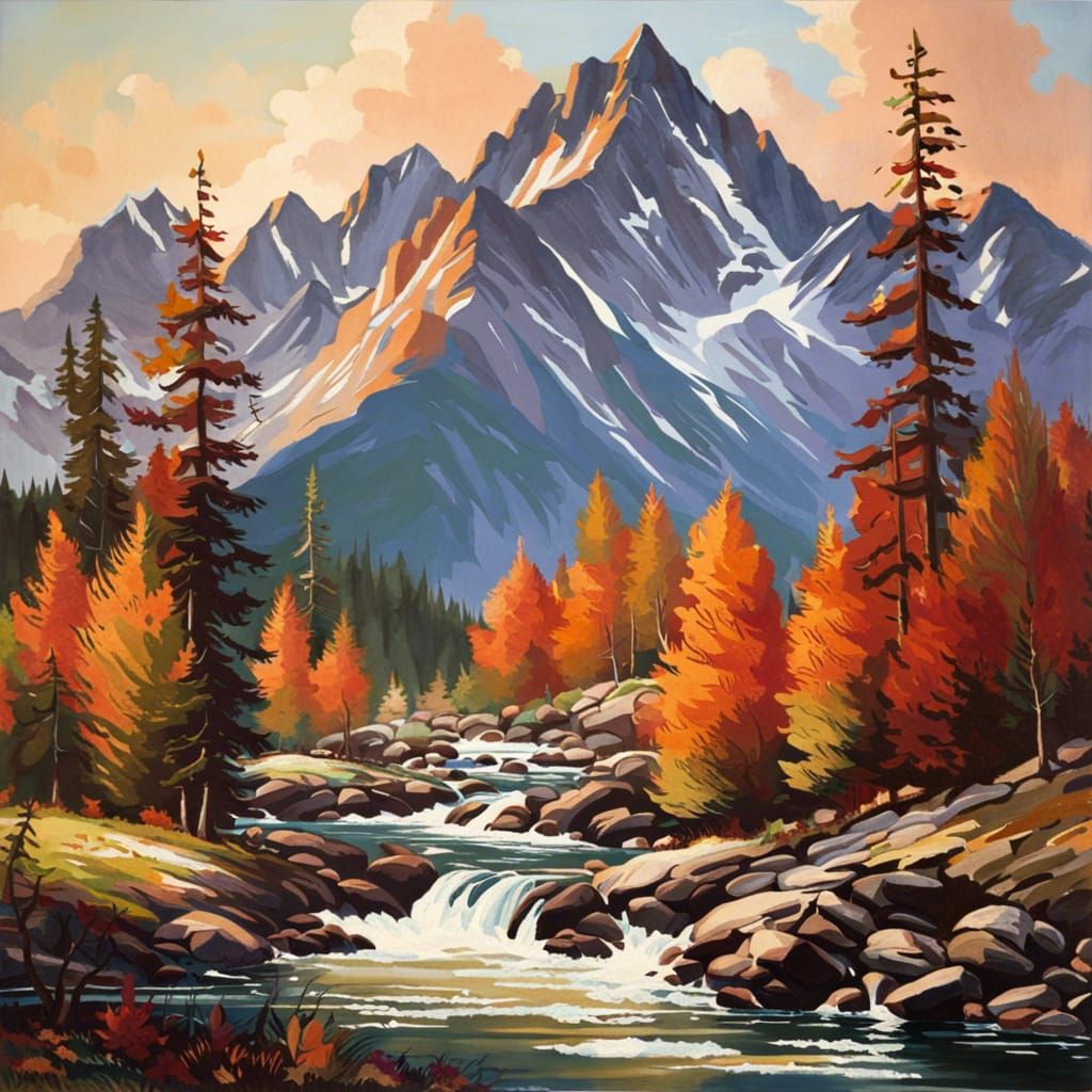 Beautiful Mountain Painting
