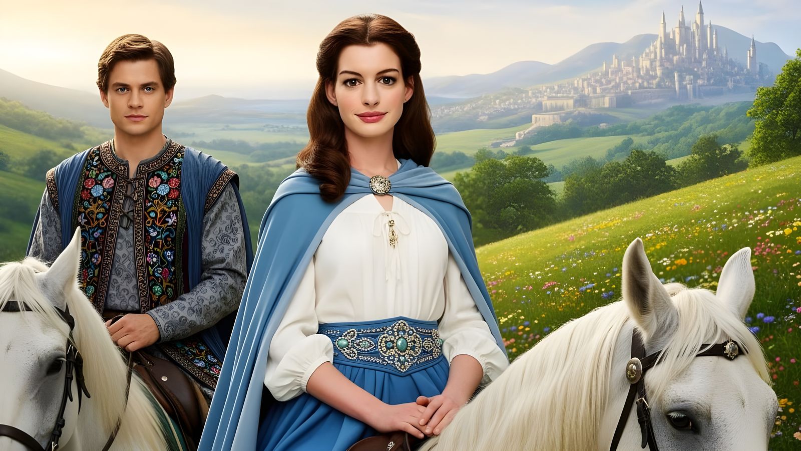 Anne Hathaway and Hugh Dancy in Fairytale Landscape