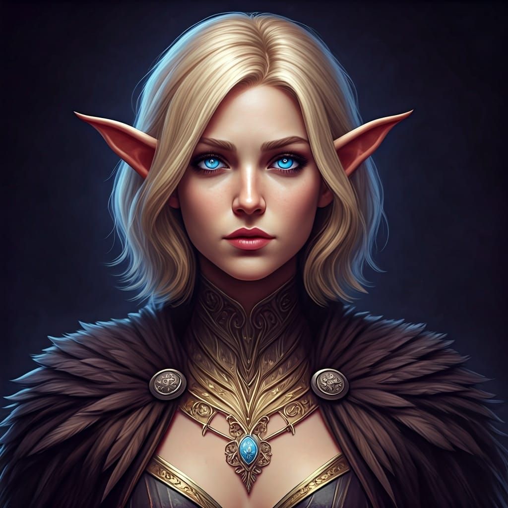 Noble half-elf bard girl