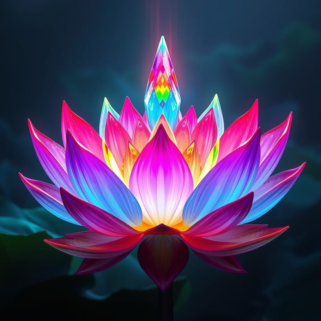 Surreal Rainbow Crystal Bloom in Vibrant, Deep Detail