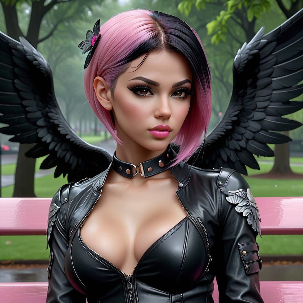 Dark Angel in Elegant Despair, a Cyberpunk-Inspired Masterpi...