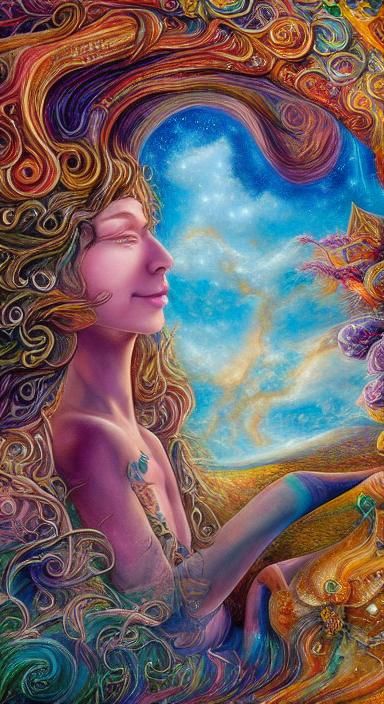 Soul-Wizard Woman in Space: Collage Art