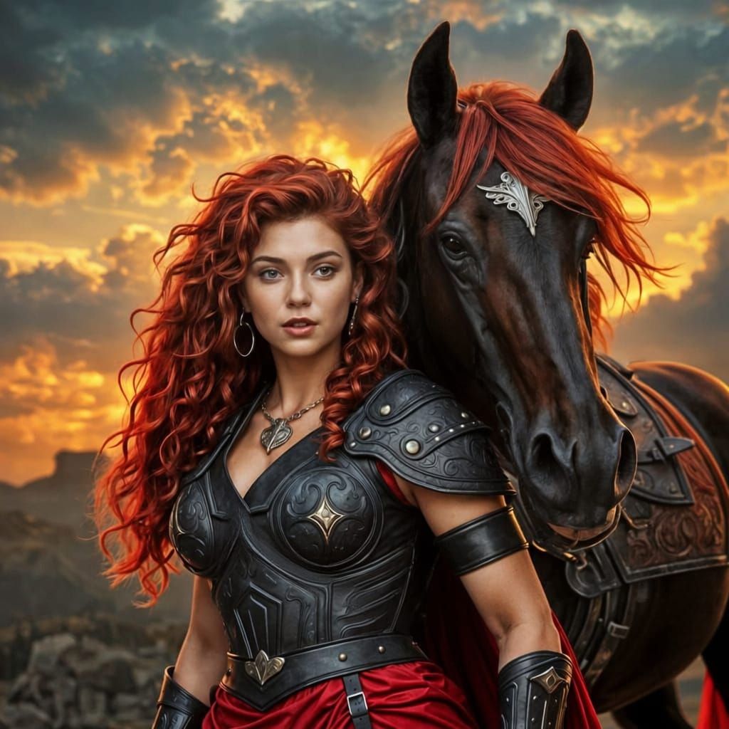 Warrior Woman and Horse in Ancient Greece
