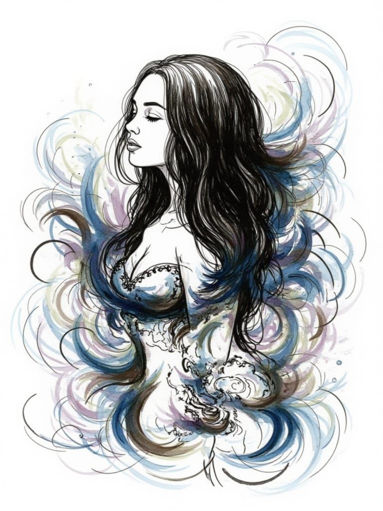 AI Generated Sketch and Splash Art