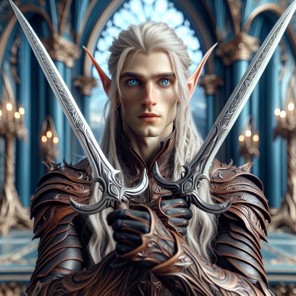 Night Elf Warrior with Damascus Steel Swords