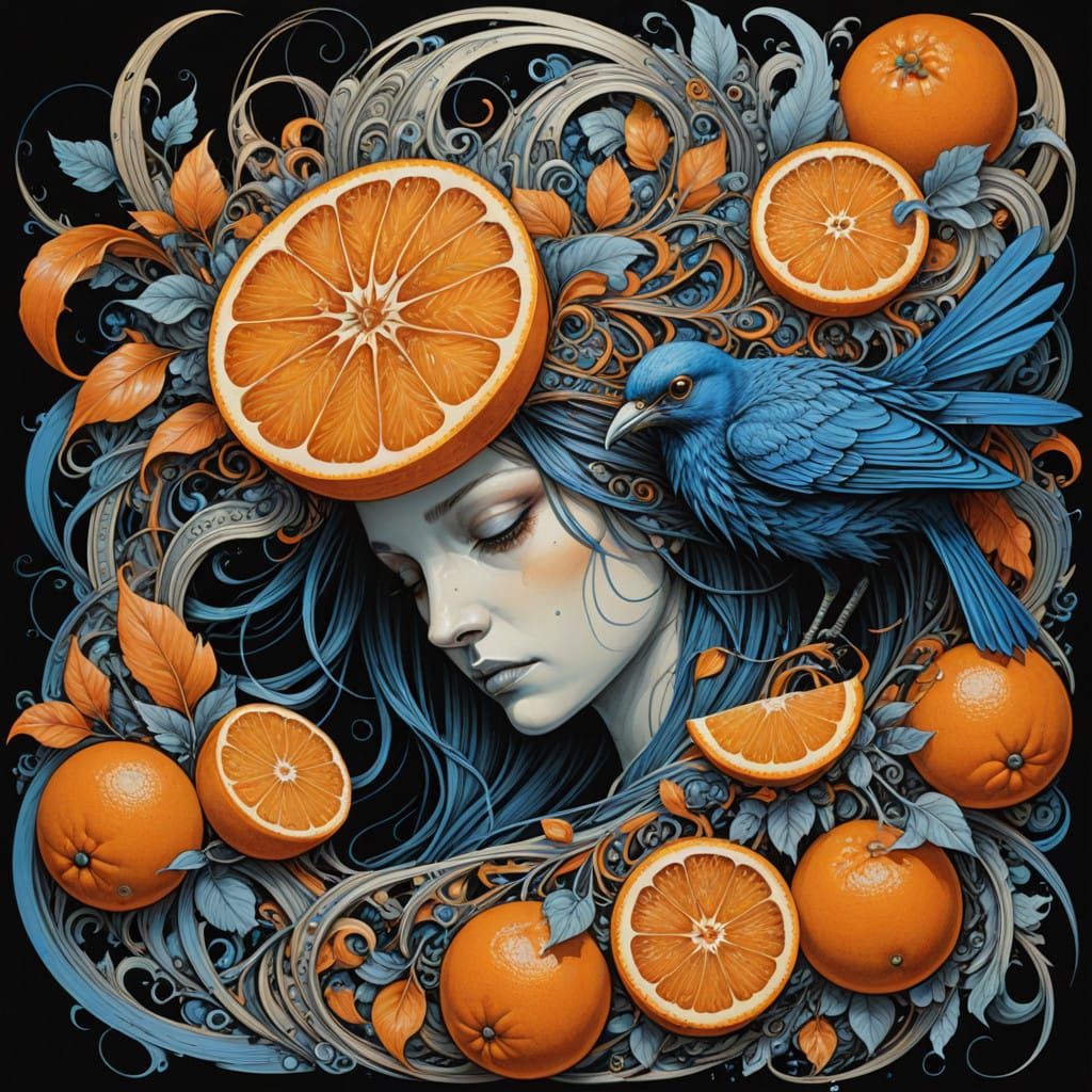Surreal Dreams in Vibrant Blues and Oranges