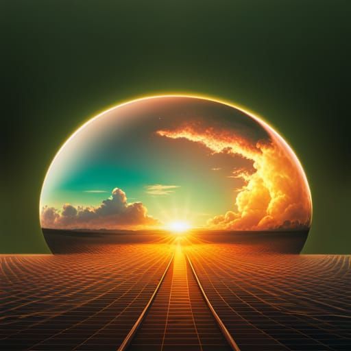 Sunrise Bubbles in Pixar-Inspired 3D Art