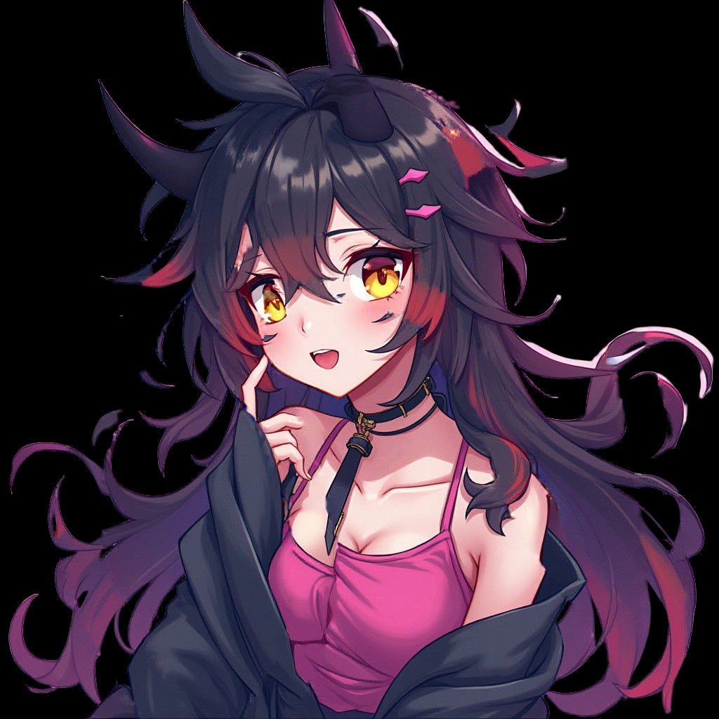 Gacha Life Character with Devil Horns and Yellow Eyes