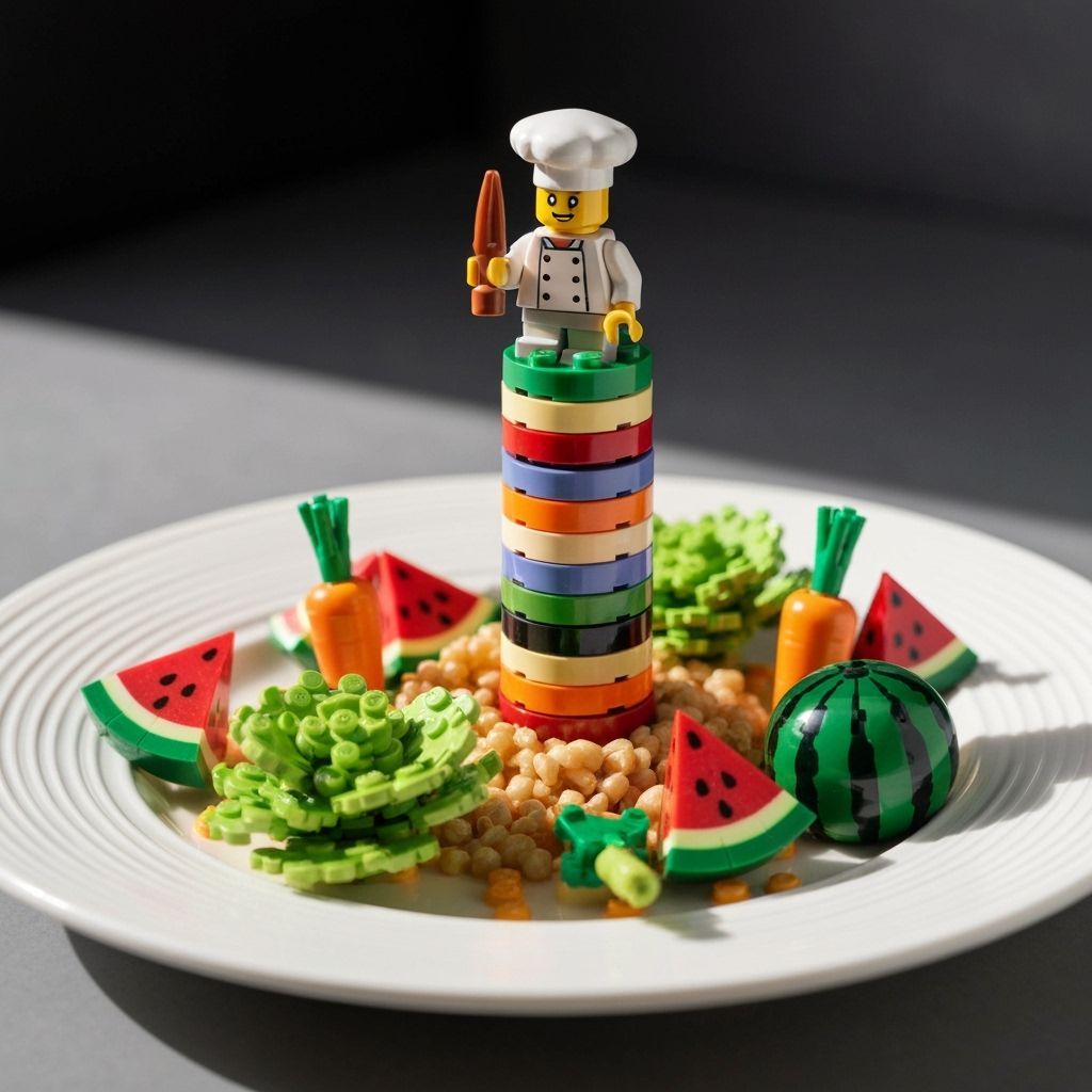 Lego Haute Cuisine Dish in Syd Mead Style