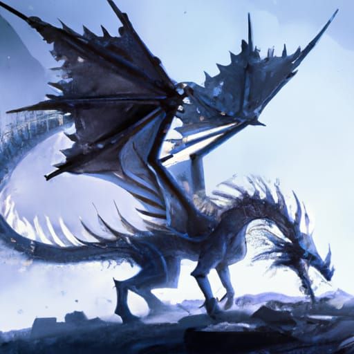 Epic Bone Dragon Digital Matte Painting