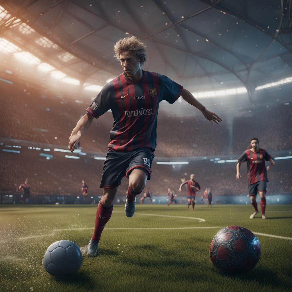 Detailed Soccer Scene as Matte Painting