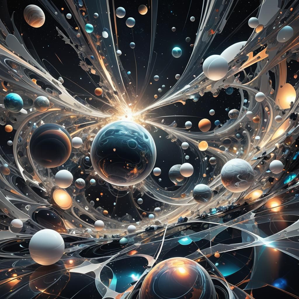 Surreal Futuristic Cosmic Landscape in Fractal Art Style