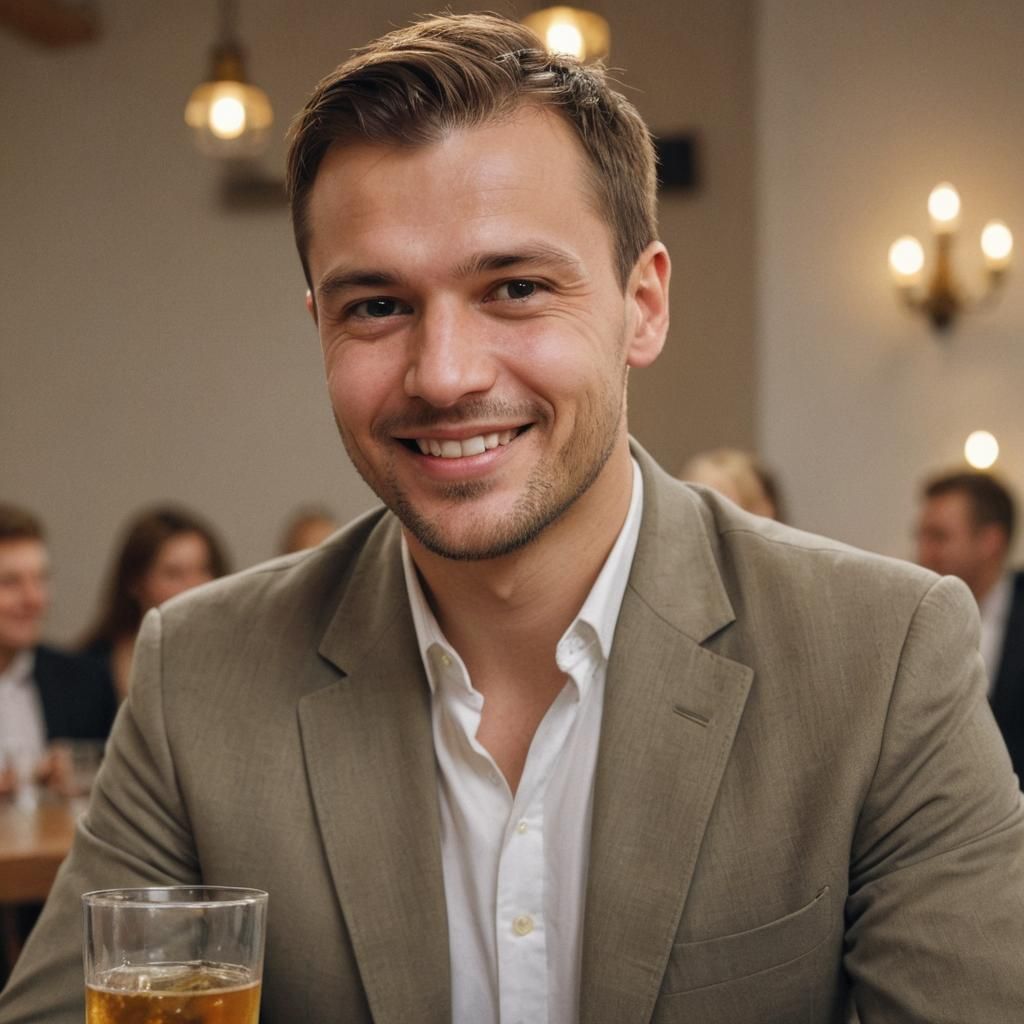 Warmly Smiling Slavic Man in Photorealistic Portrait