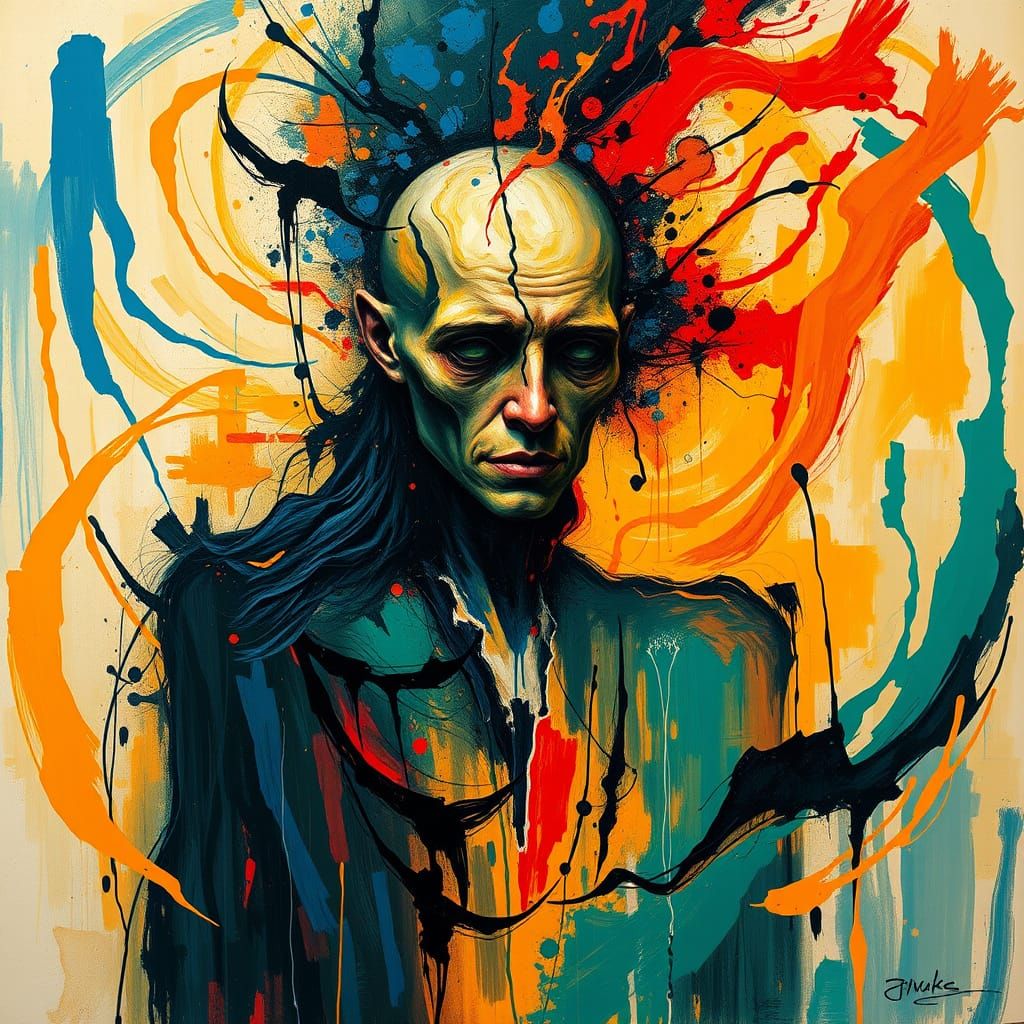 Disquieting Psyche in Turbulent, Expressive Brushstrokes