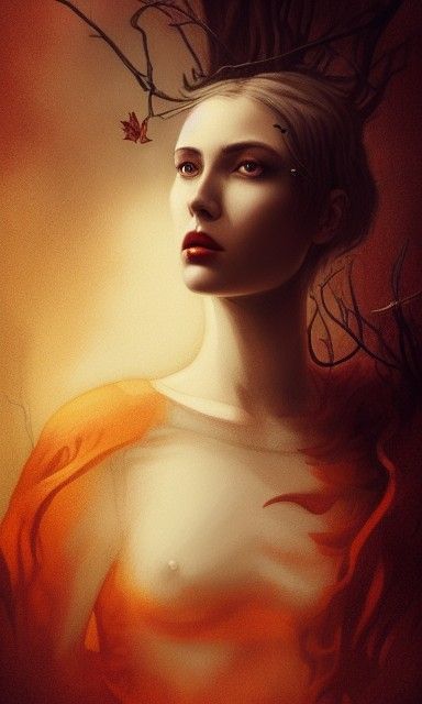 Androgynous Portrait in Autumn Colors