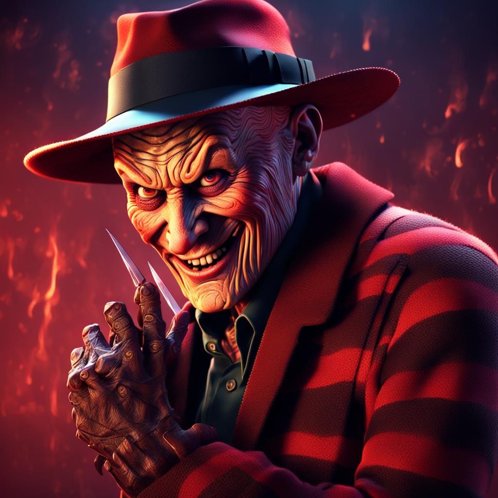 Freddy Krueger as Pixar 3D Concept Art