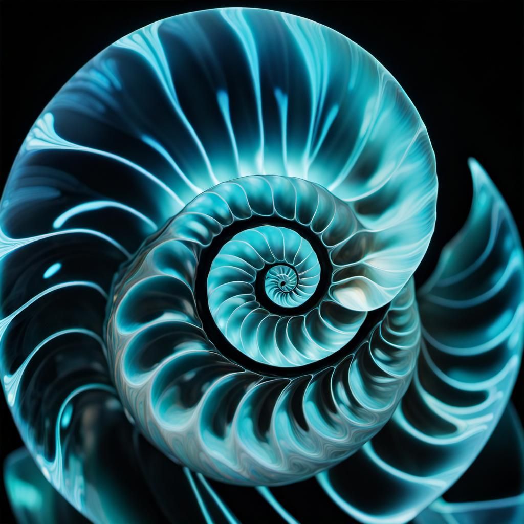 Nautilus shell Holographic art