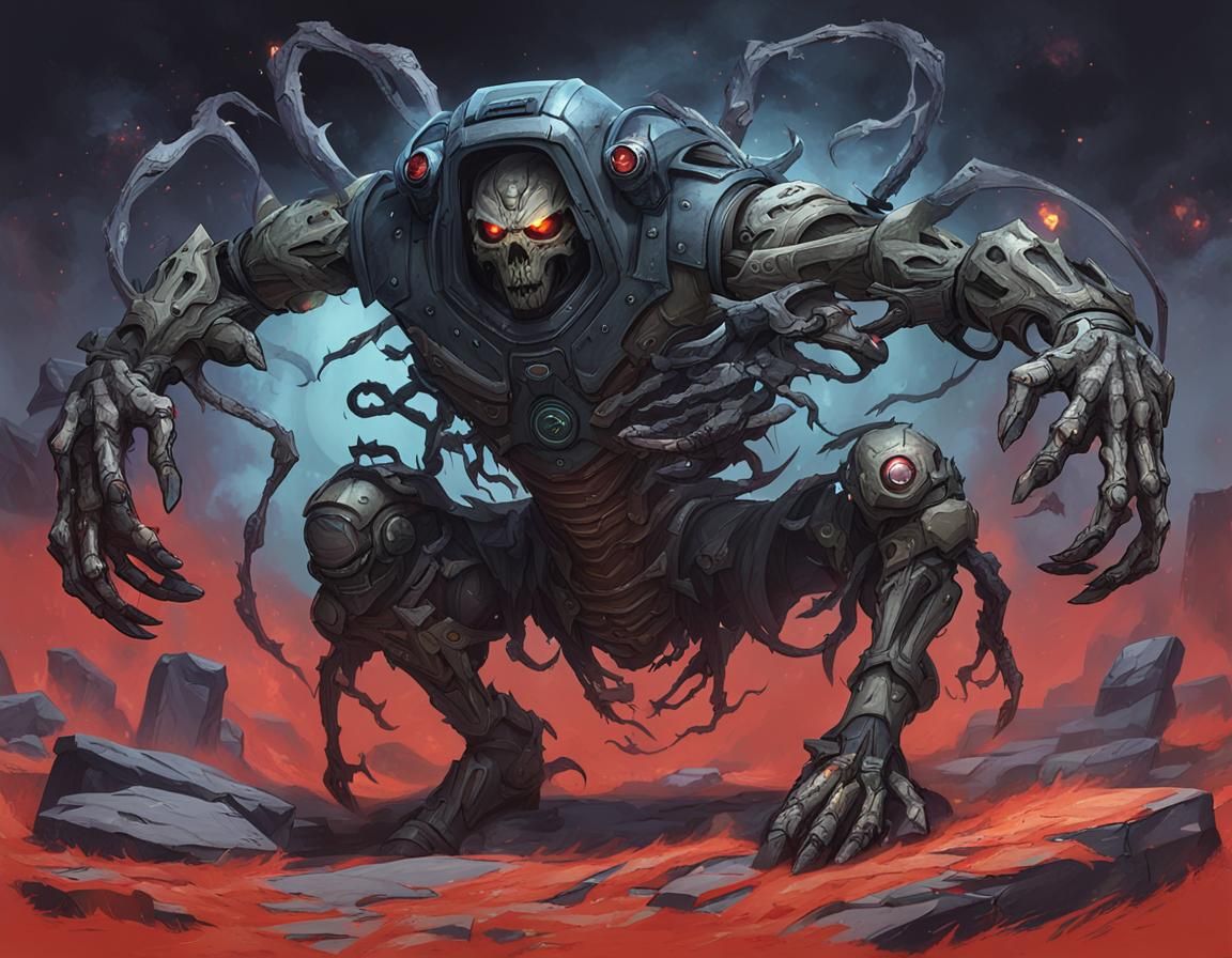 Doom Gazer with Extra Limbs: AI Art