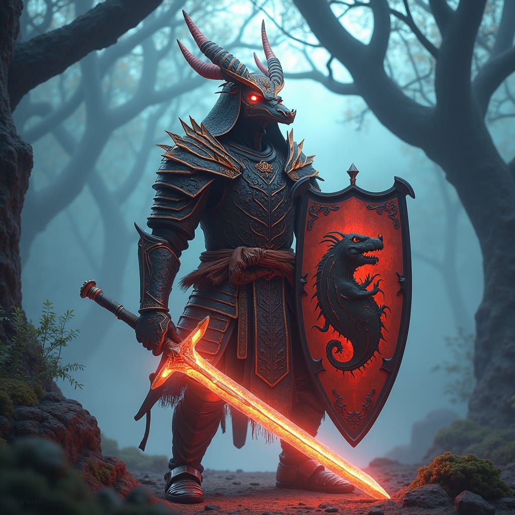 Armadillo Warrior in Mystic Asian Landscape