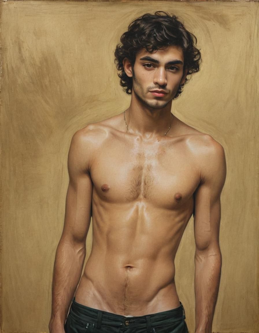 Dramatic Oil Painting of a Young Man
