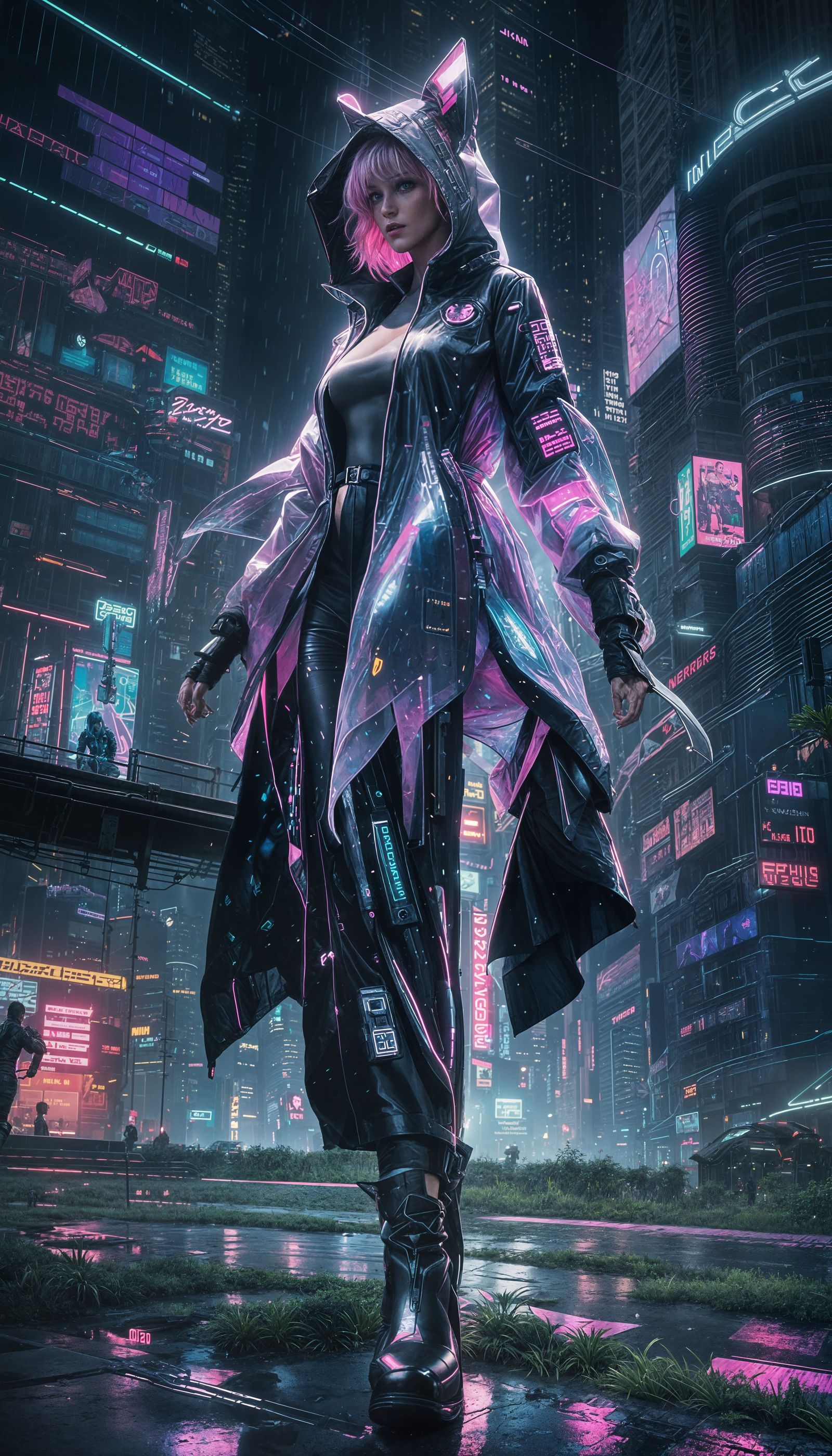 Neon Cyberpunk Cityscape in 2099 Style
