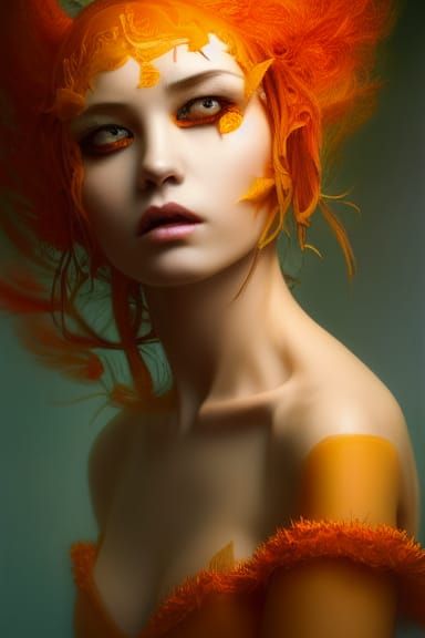 Hyperdetailed Pumpkin Girl Portrait in 8K Resolution