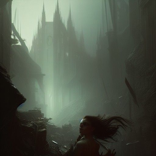 Dark Fantasy Masterpiece in Purple and Yellow