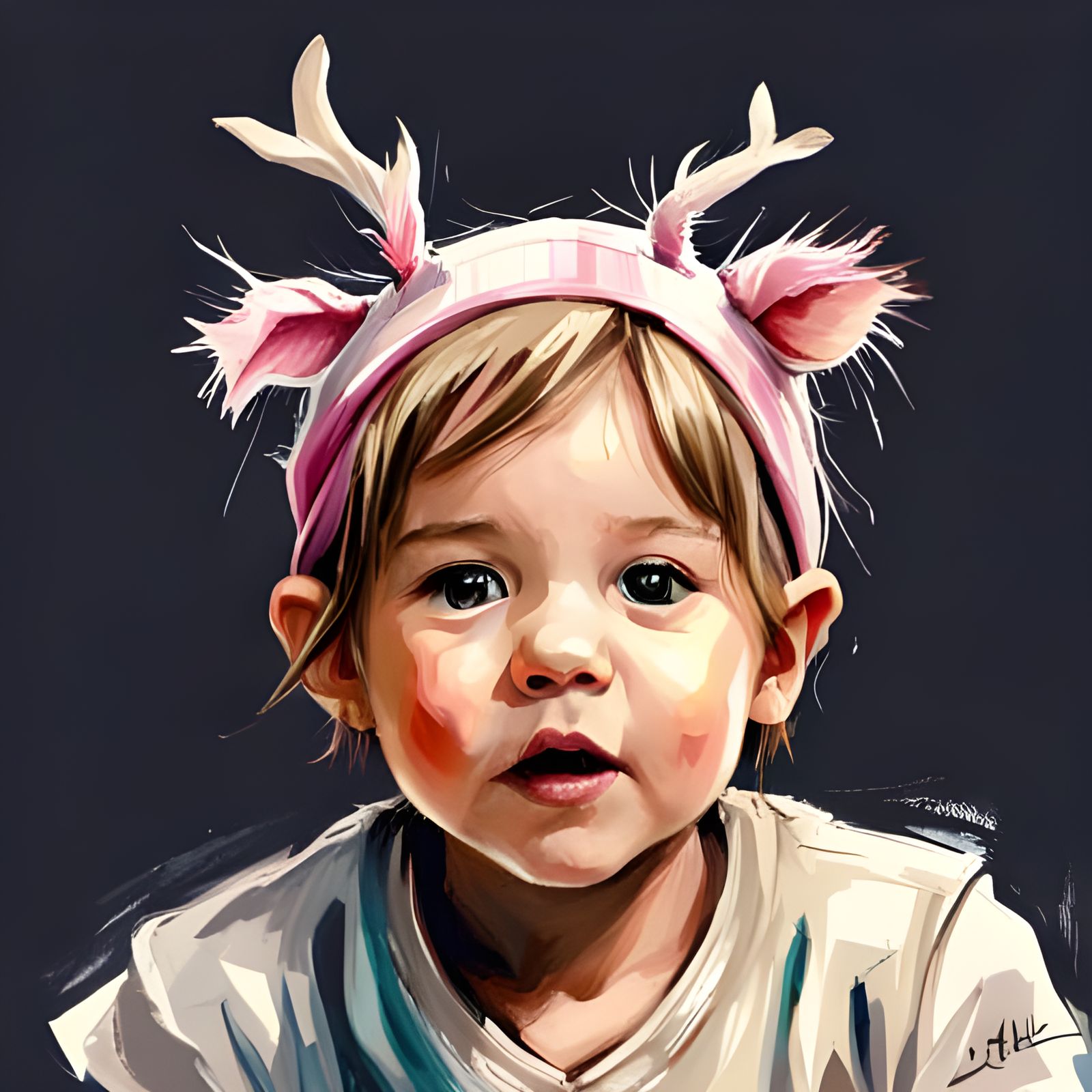 Adorable Character Design Oil Painting