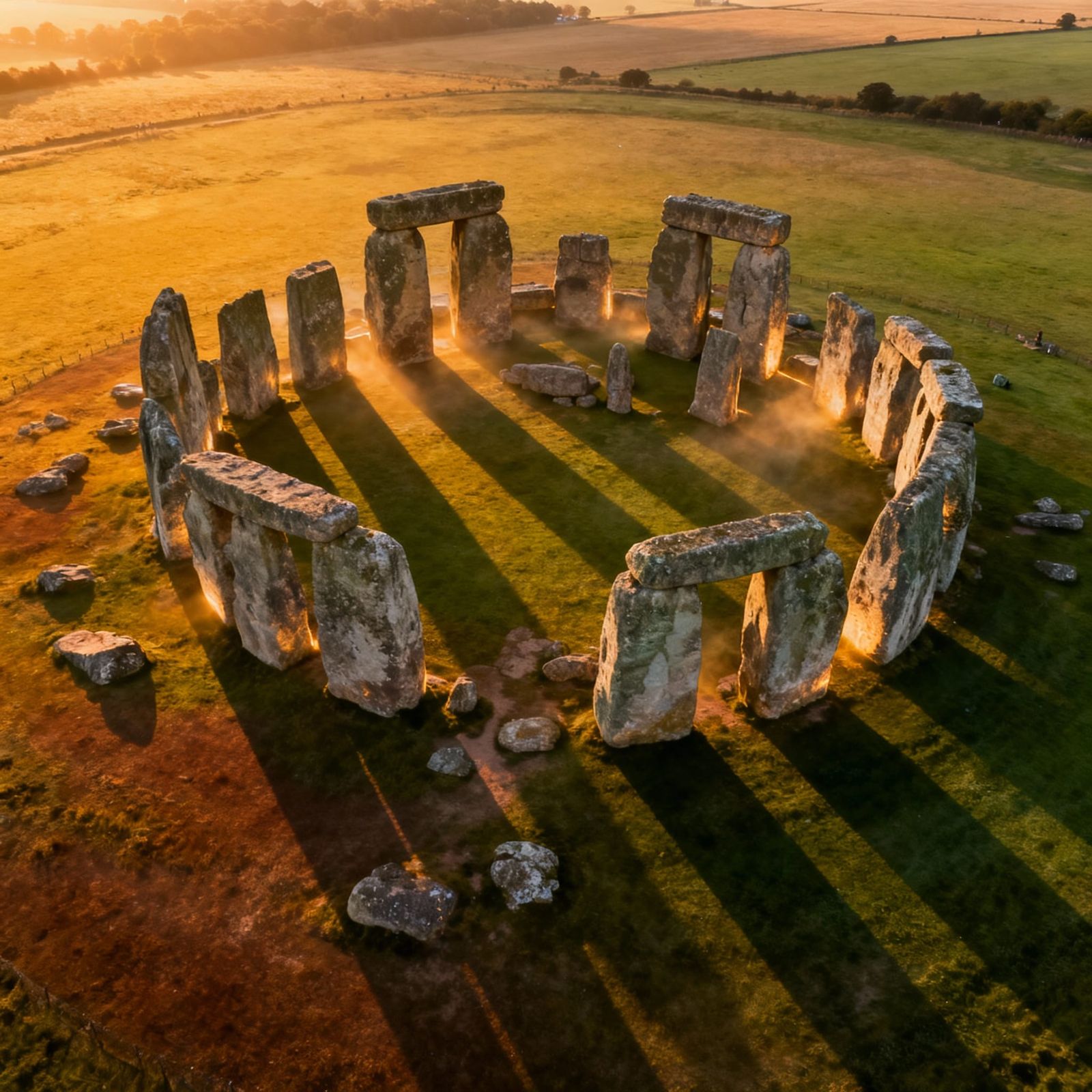 Stonehenge Aerial View at Golden Hour