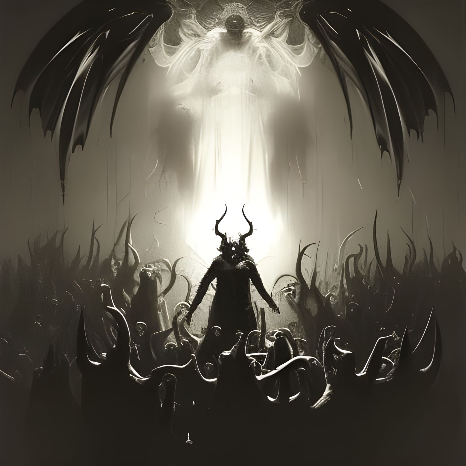 Horrific Demon with Razor Teeth and Horns