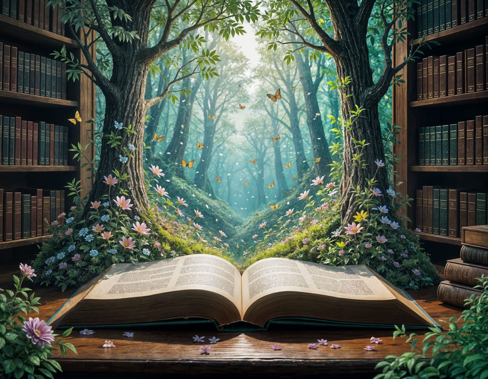 Enchanted Forest Emerges from Fairy Tale Book