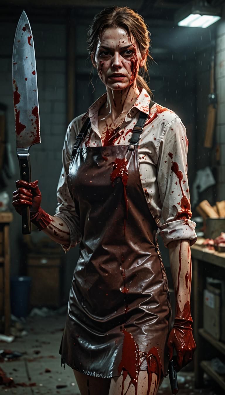 Realistic Serial Killer With Meat Cleaver