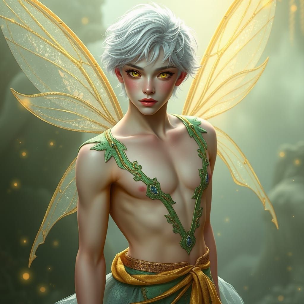 High Fantasy Fairy with Luminous Skin and Ethereal Aura
