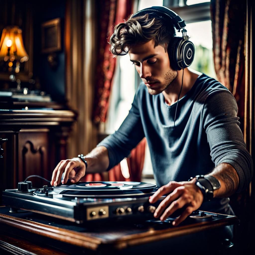 Young DJ Portrait in Victorian Setting