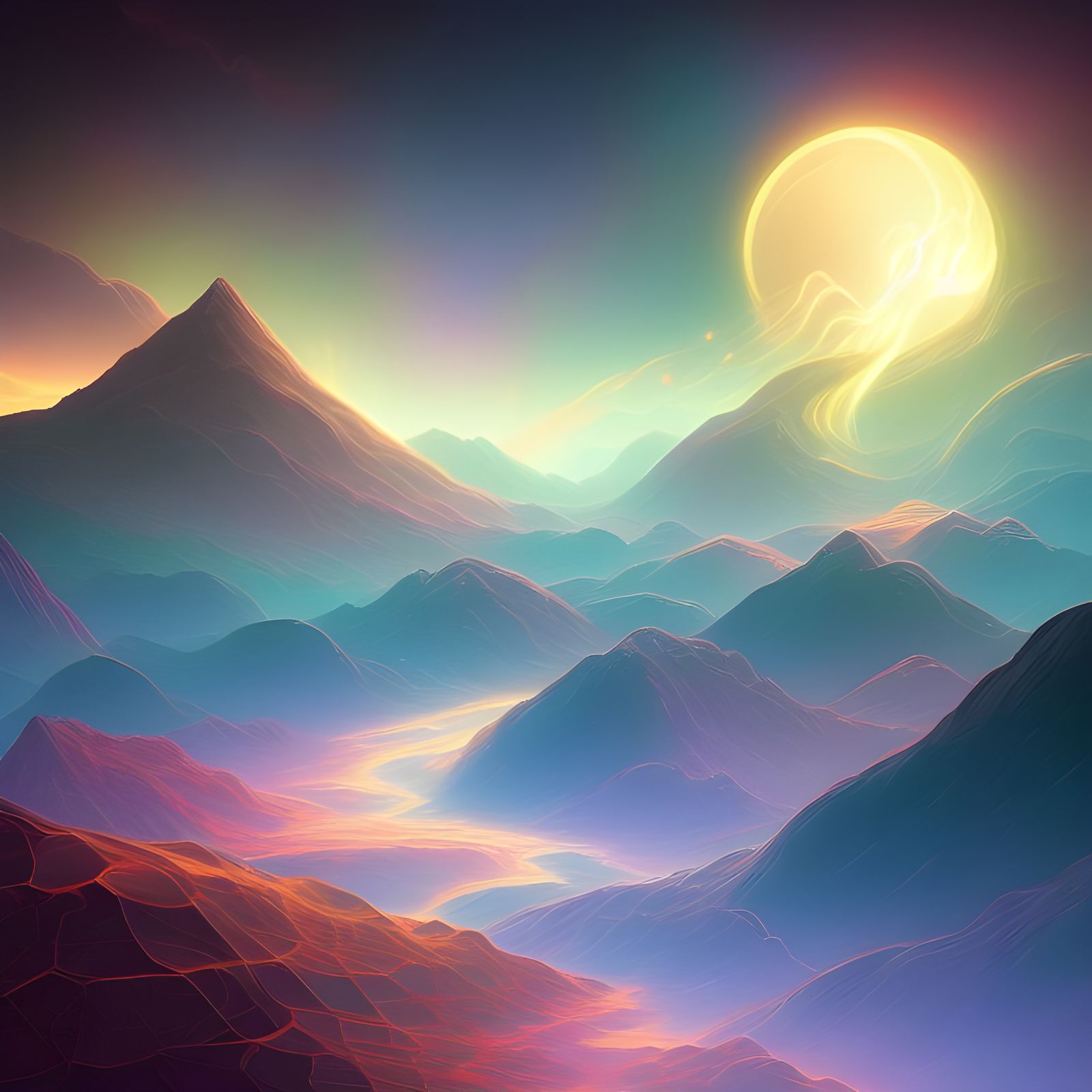 Cosmic Landscape Rendered with Octane