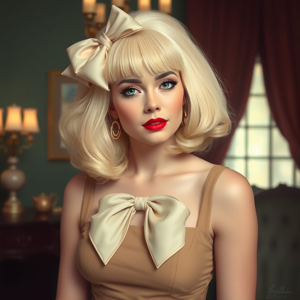 Iconic Sia Portrait in Vintage Style