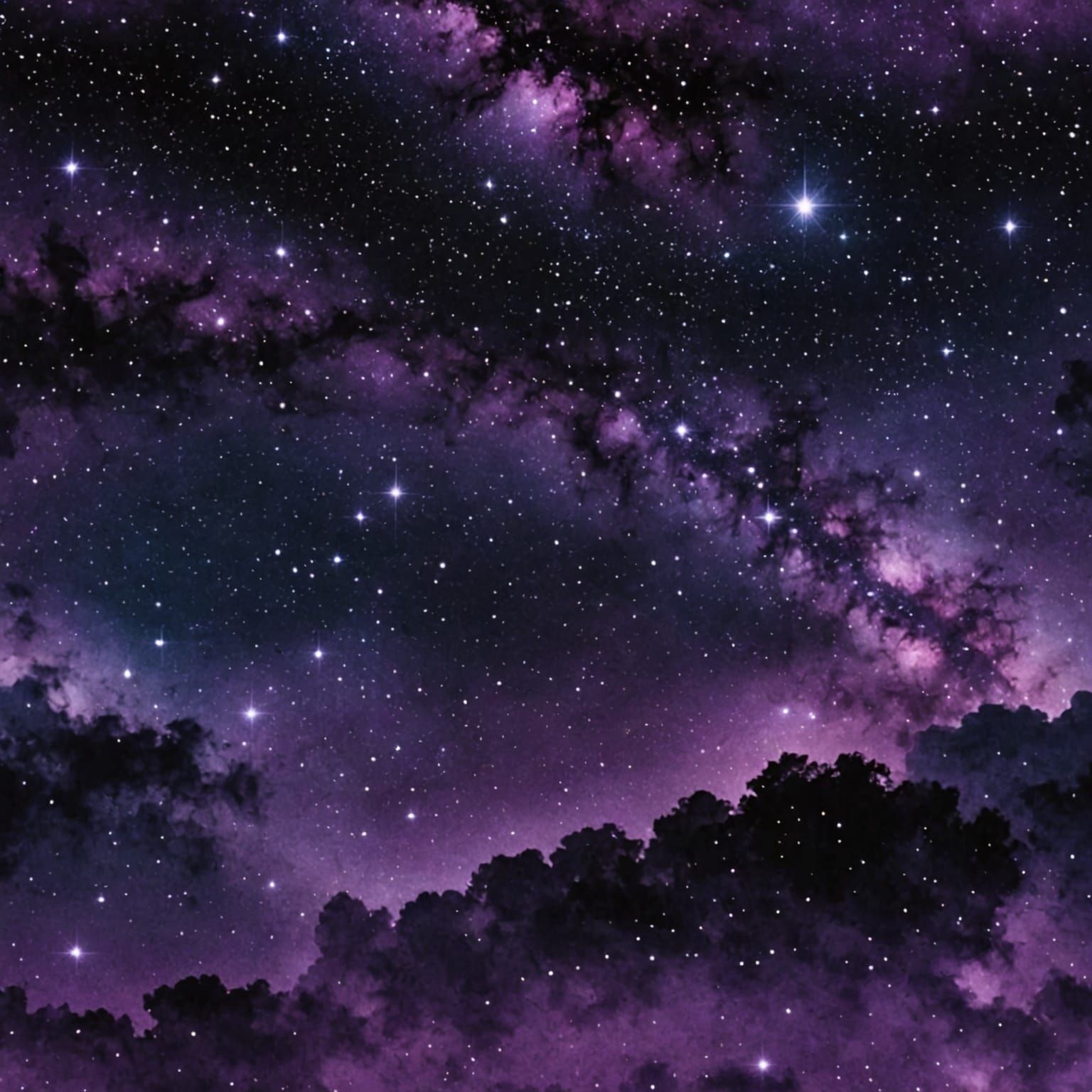Abstract Night Sky Purple-Black Gradient