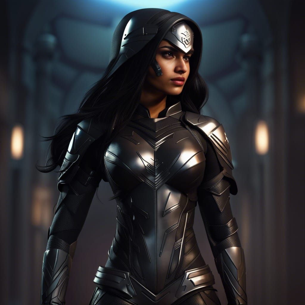 Indian Teenage Superheroine in Tactical Armor