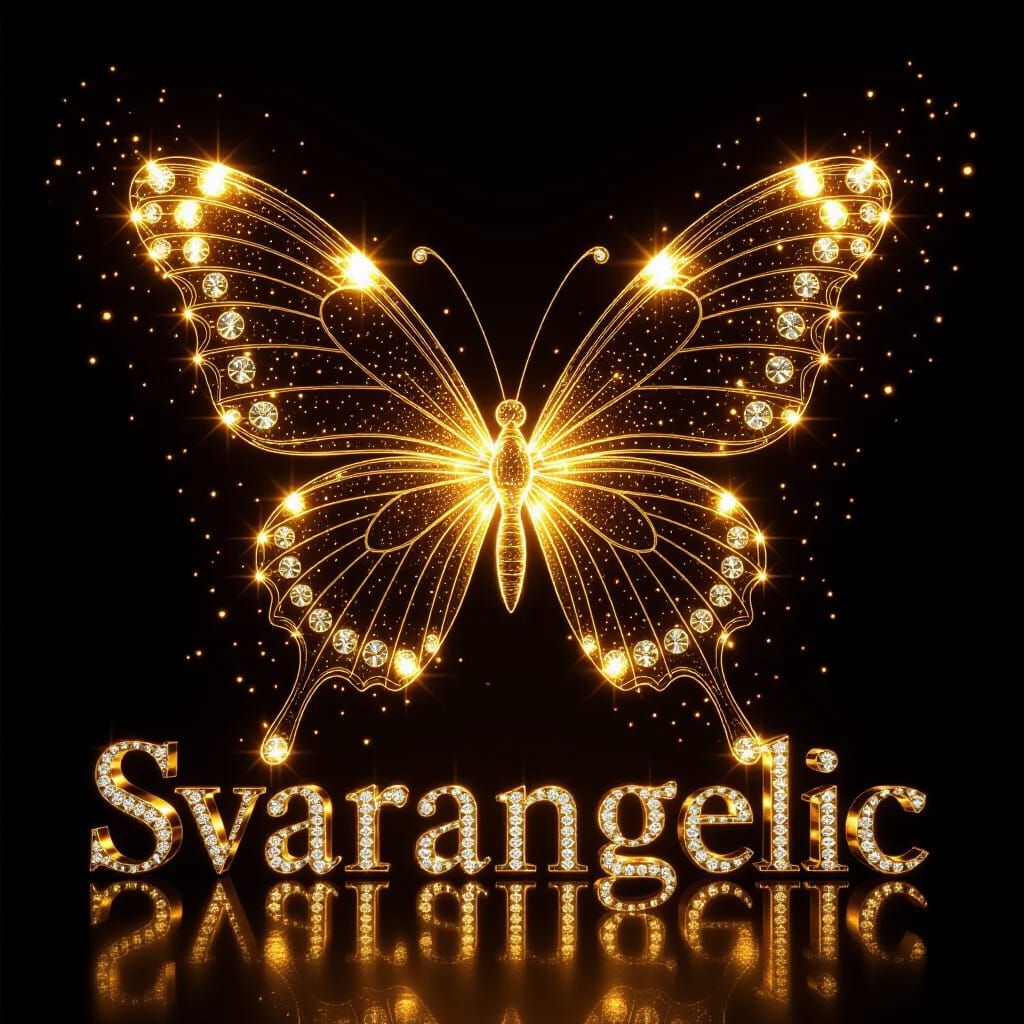 Golden Butterfly of Light Trails and Particles