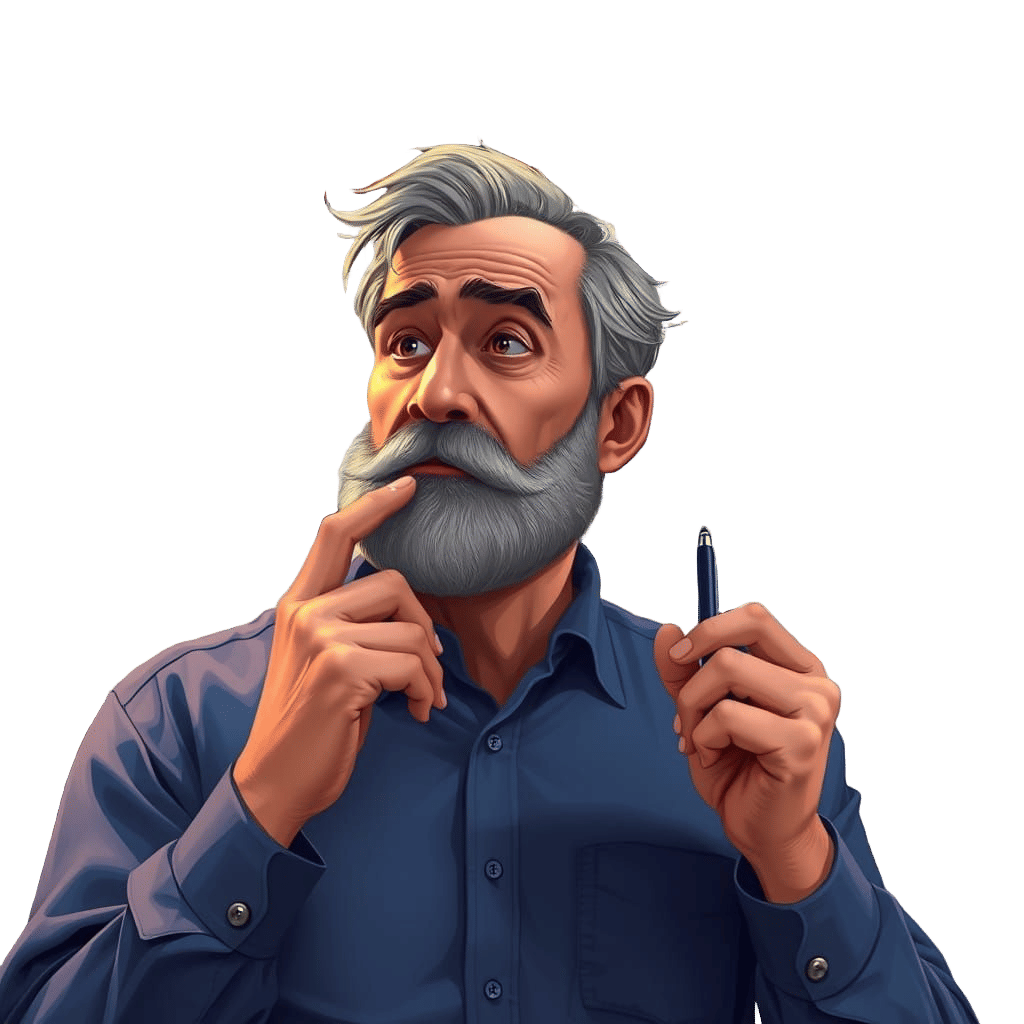 Man Solves Crossword Puzzle: Focused Digital Art