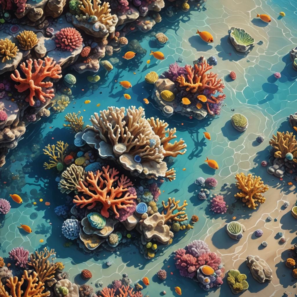 Hyperrealistic Coral Reef Concept Art