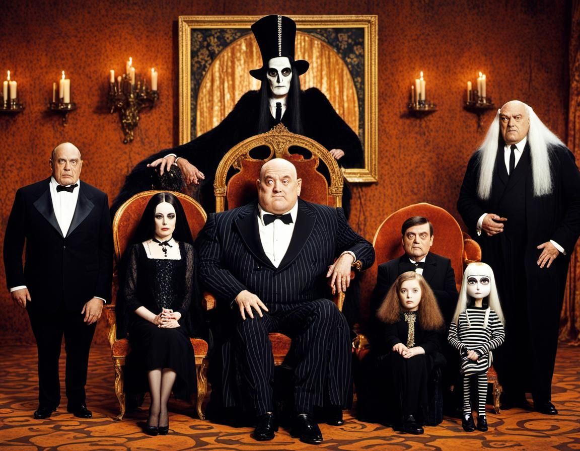 Addams Family Portrait in Gustav Klimt Style