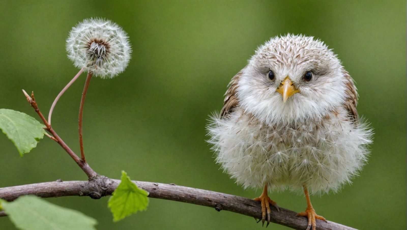Pastel Dandelion Bird on a Branch