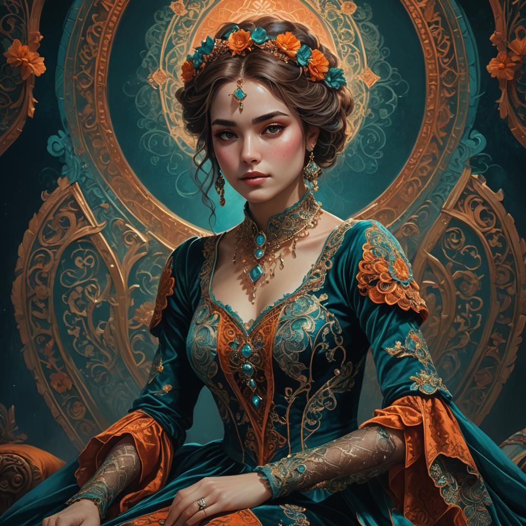 Portrait of Beautiful Woman in Fantasy Style