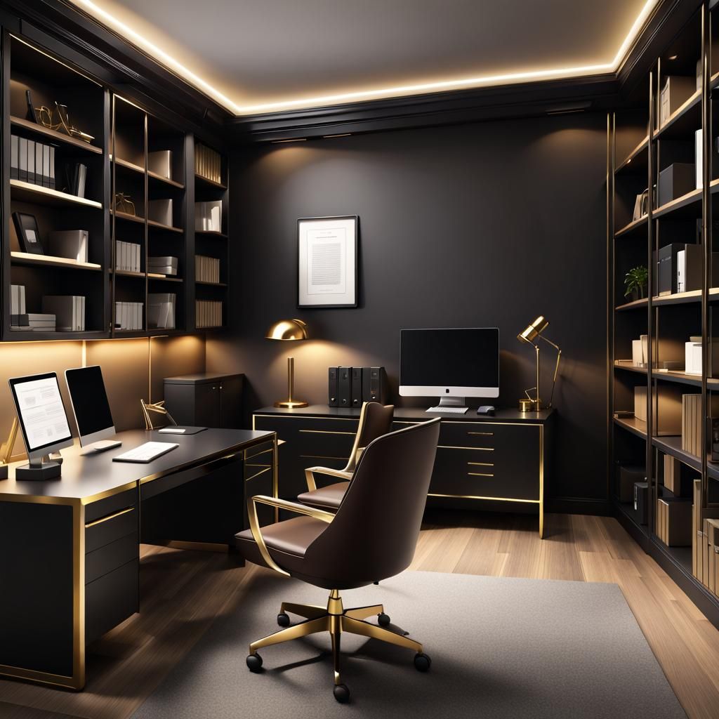 Minimalist Office Corner in 3D Illustration