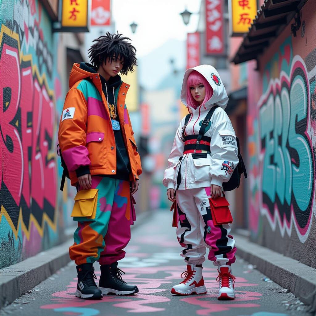 Dreamer Boy and BENEE in Vibrant Anime Style