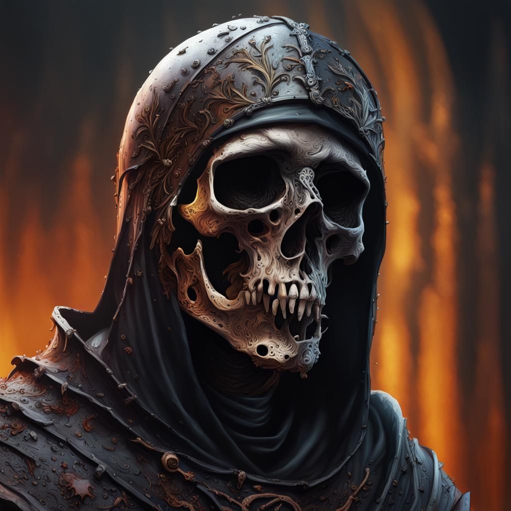 Hyperrealistic Black Death Splash Art Concept